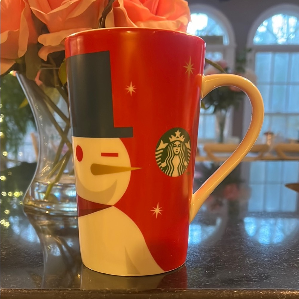 2012 Starbucks Winking Snowman 16oz Mug